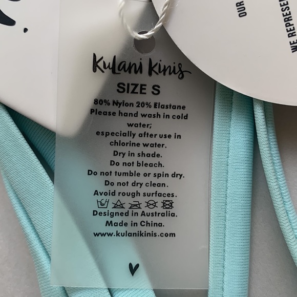 NWT Kulani Kinis Triangle Bikini Top 127 Tri Cross Back Skye Blue Size Small - Picture 10 of 11